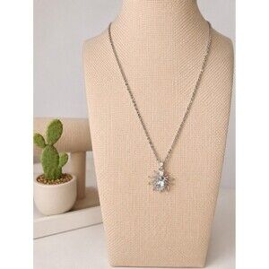 Women's Silver CZ Spider Pendant Necklace – Dainty Sparkly Chain – New